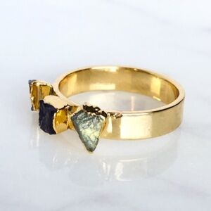 Labradorite Amethyst Gold Ring